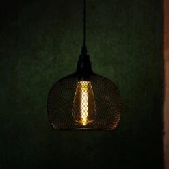 Noma Black Mesh Chloe Pendant With Bulb