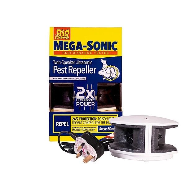 The Big Cheese Ultra Power Mega-Sonic® Twin-Speaker Ultrasonic Pest Repeller 1 The Big Cheese Ultra Power Mega-Sonic® Twin-Speaker Ultrasonic Pest Repeller
