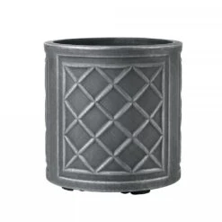 Stewart Garden 32cm Lead Effect Round Planter - Pewter
