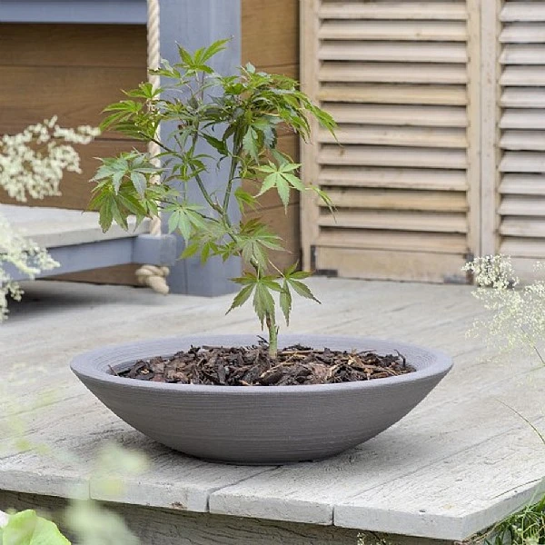 Stewart Garden Varese Low Bowl Planter 60cm - Dark Brown 1 Stewart Garden Varese Low Bowl Planter 60cm - Dark Brown
