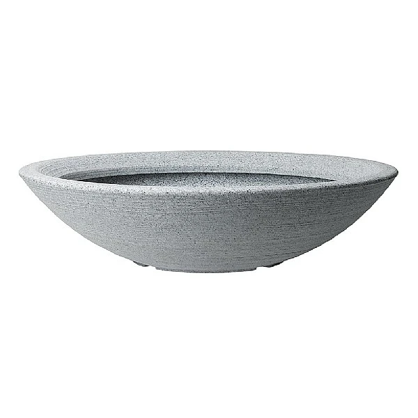 Stewart Garden Varese Low Bowl Planter 60cm - Alpine Grey 2 Stewart Garden Varese Low Bowl Planter 60cm - Alpine Grey - Image 2